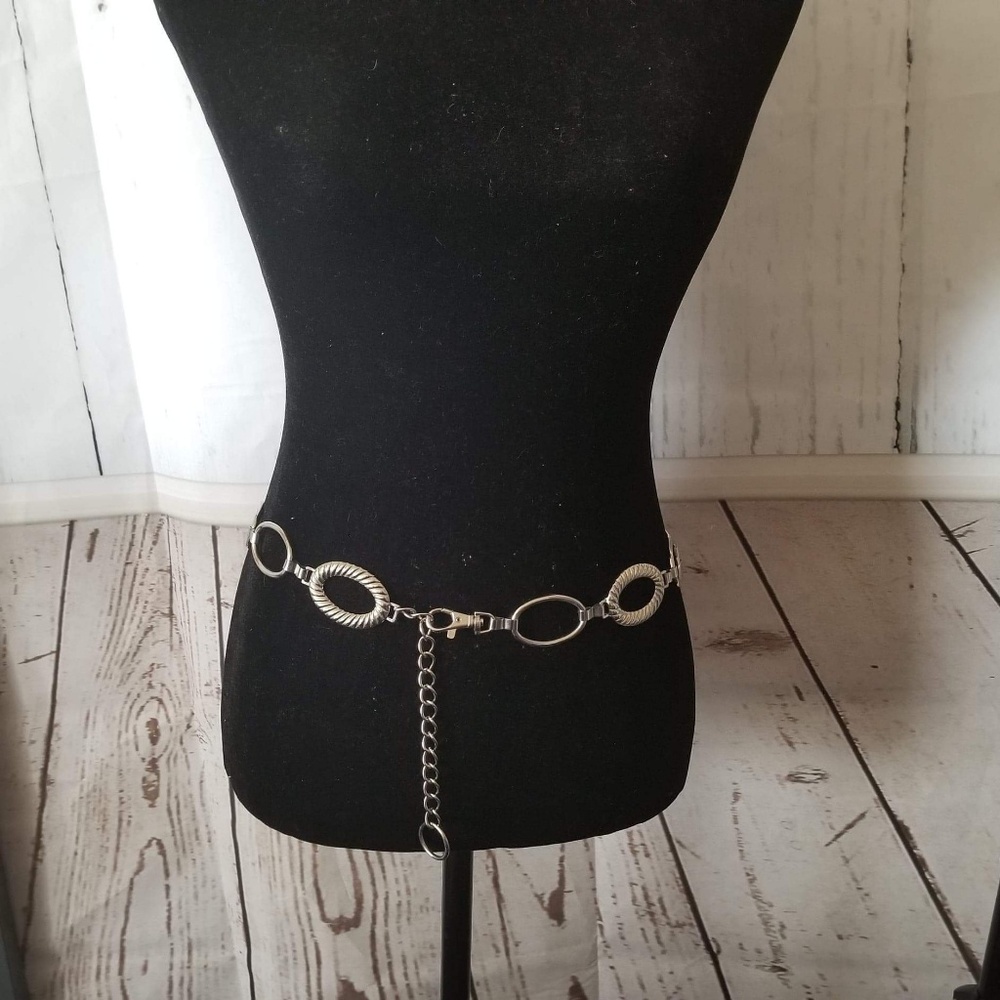 Boho chic silver-toned chain belt
